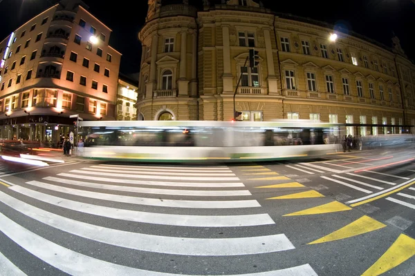 Pedestrian zebra crossing on busy street — Stock Photo, Image