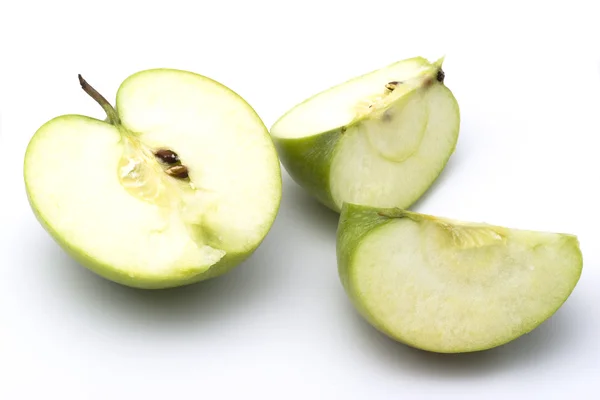 Sliced green apple detail — Stock Photo, Image