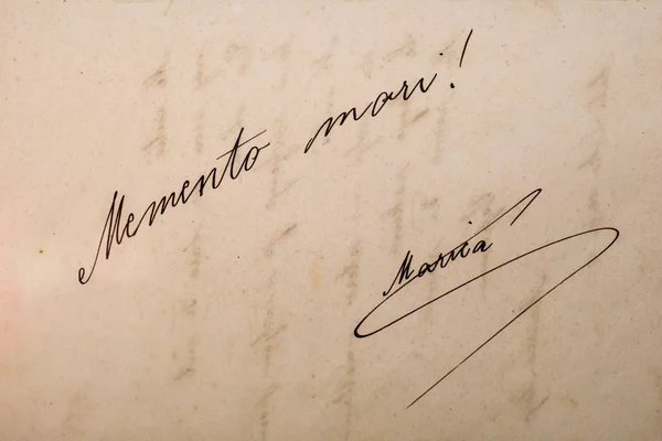Vintage handwriting in latin — Stock Photo, Image