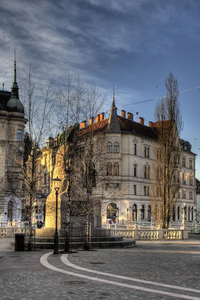 Hauptplatz von Ljubljana, Slowenien — Stockfoto