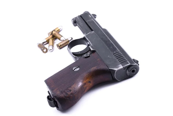 권총과 총알 — 스톡 사진