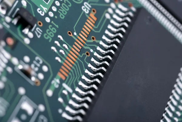 Electronic board with large chip — Stock Photo, Image