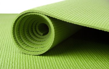 Green Yoga Mat on White clipart