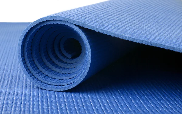 蓝色瑜伽垫 — 图库照片