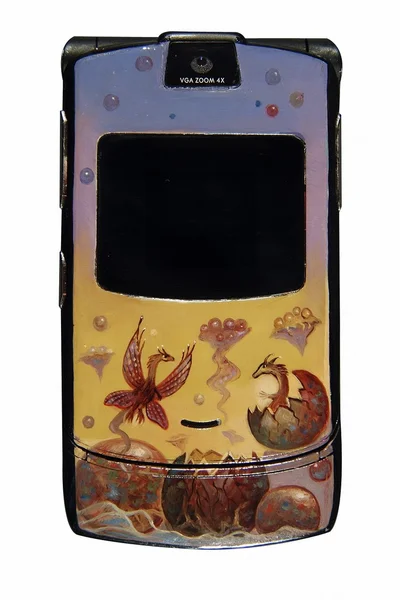 Мобильный телефон с рисунком — Stock Photo, Image