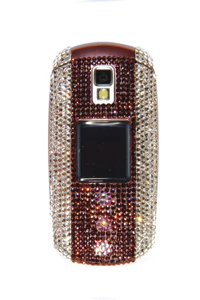 stock image Mobile phone encrusted with crystals