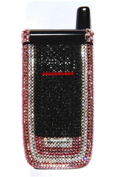 stock image Mobile phone encrusted with crystals