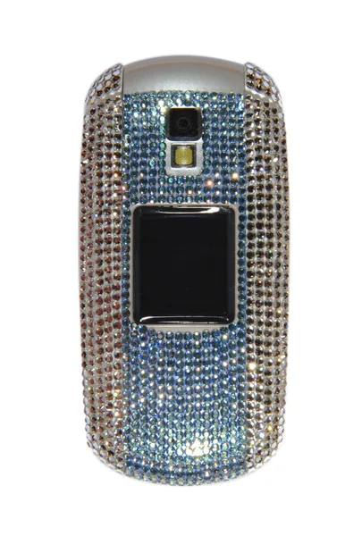 Mobile phone encrusted with crystals — Stock Photo, Image