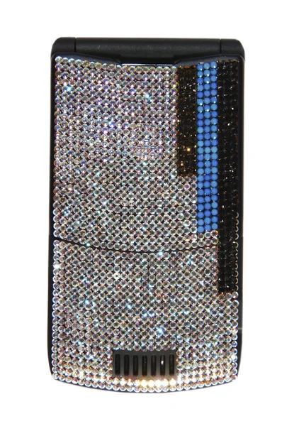 stock image Mobile phone encrusted with crystals