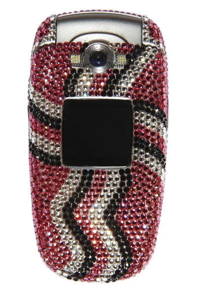 stock image Mobile phone encrusted with crystals