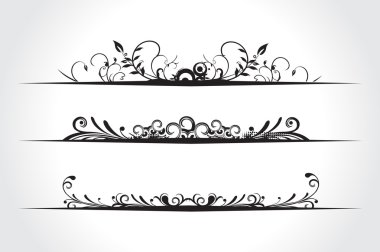 Floral banners clipart