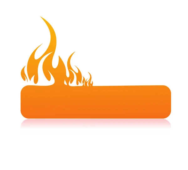 Banner mit brennenden Flammen — Stockvektor