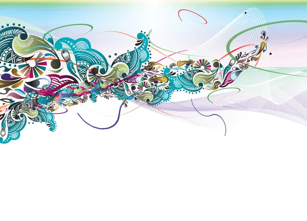 Σχεδιασμός χρώμα floral ουράνιο τόξο — Διανυσματικό Αρχείο
