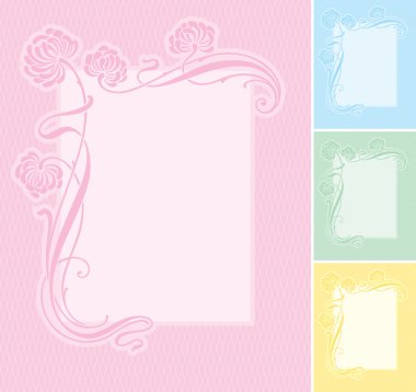 Elegant floral label background (vector) clipart