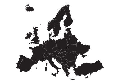 Map of Europe (vector) clipart