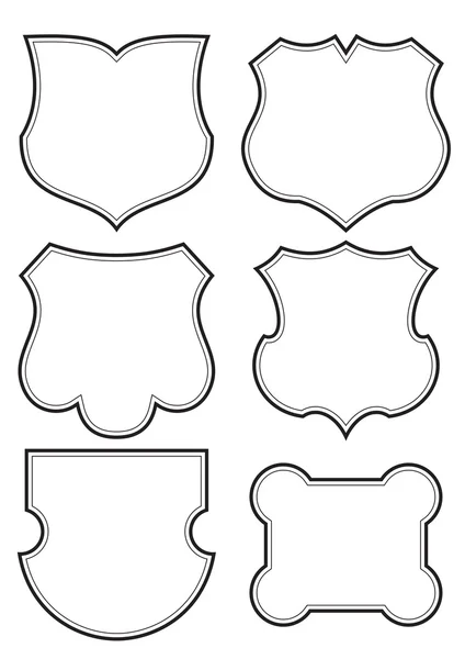 Cadres de bouclier rétro (vecteur ) — Image vectorielle