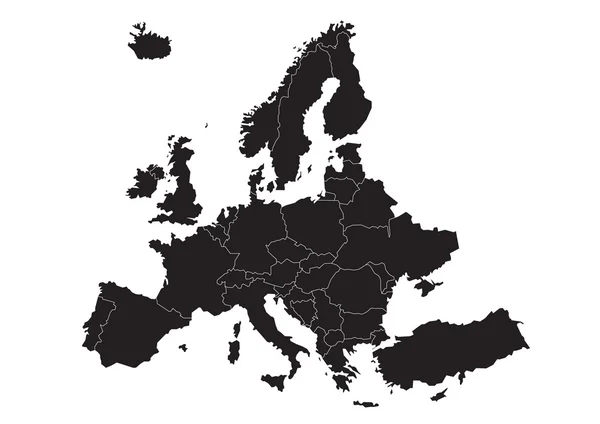 Karte von Europa (Vektor) — Stockvektor