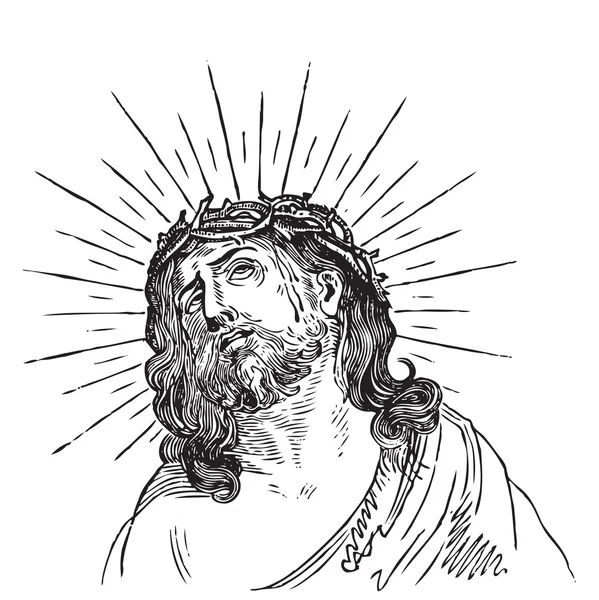 Jesus Kristus gravyr (vektor) — Stock vektor