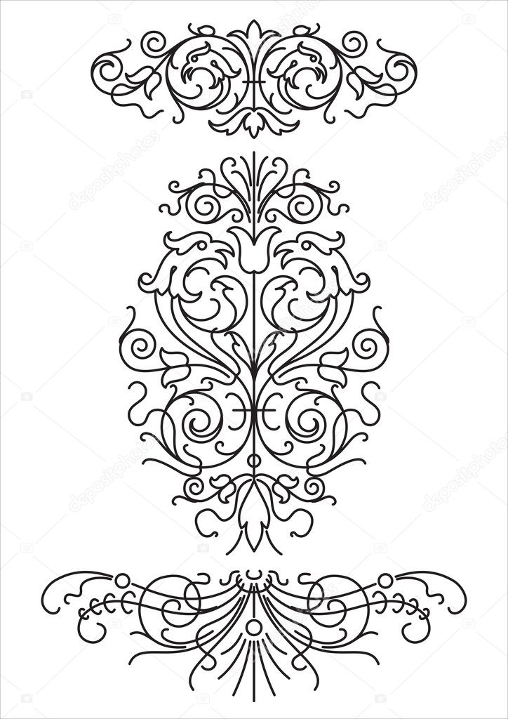 Set of decorative elements (vector)