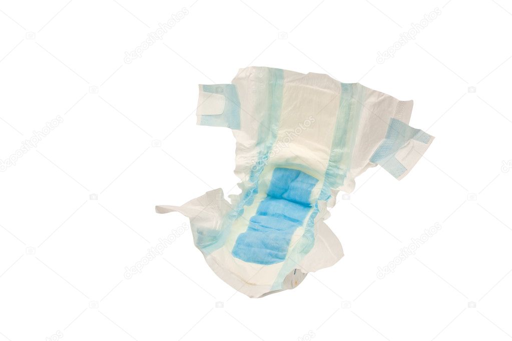 Disposable baby diaper isolated on whit