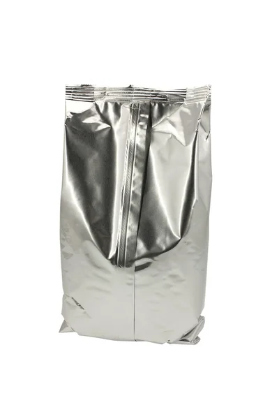 Σακούλα αλουμινίου που απομονώνονται σε λευκό φόντο — Φωτογραφία Αρχείου
