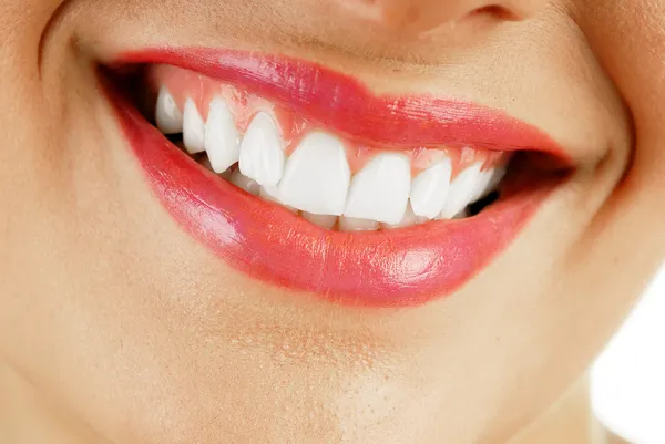 Usmívající se žena ústa — Stock fotografie