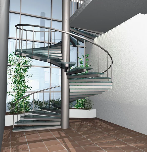 3D render van moderne huis interieur — Stockfoto