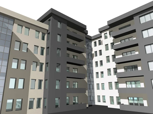 Modern ev bina 3D render — Stok fotoğraf