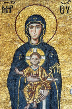 Meryem Ana ve chesus mozaik İsa