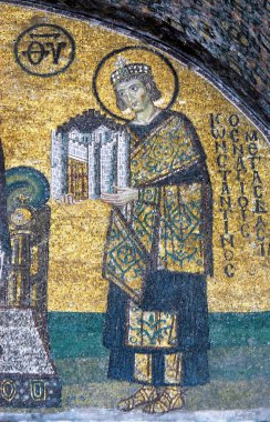 Mosaic of Emperor Constantine clipart
