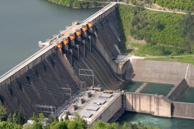 Close up image of a water barrier dam clipart