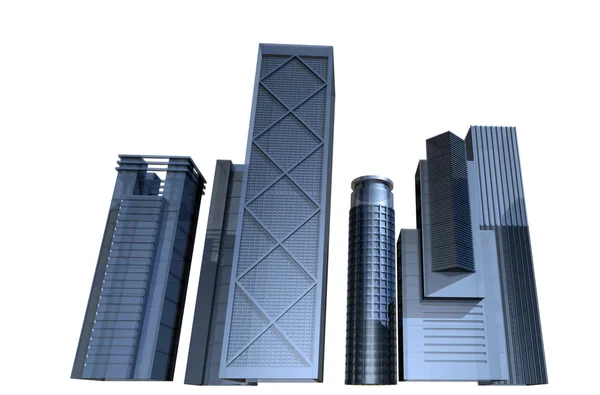 3D render of modern skyscrapers — Stock Photo, Image