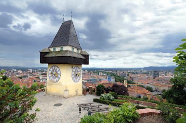 Old clock tower in Graz clipart