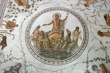 Ancient roman mosaic clipart