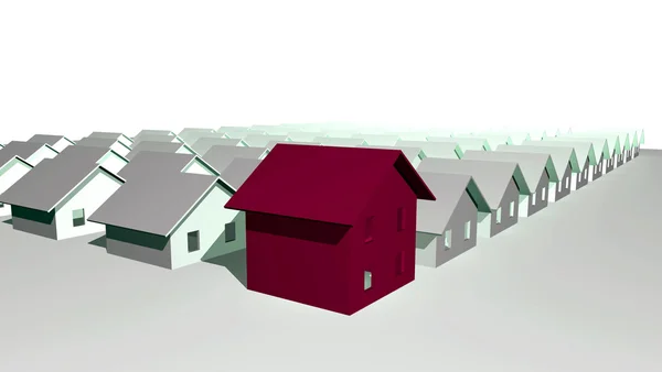 Representación 3D de casas residenciales modernas — Foto de Stock