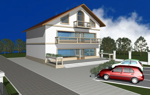 stock image 3D render of modern house