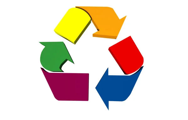 Symbole de recyclage coloré abstrait — Photo