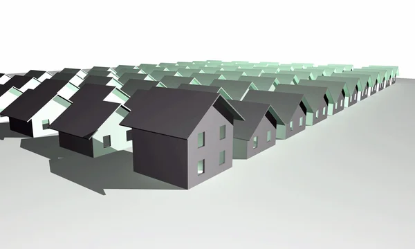 3D činí z moderních domů — Stock fotografie