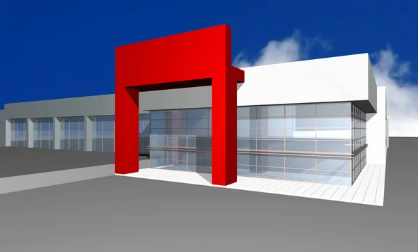 3D рендеринг современного бизнес-центра — стоковое фото