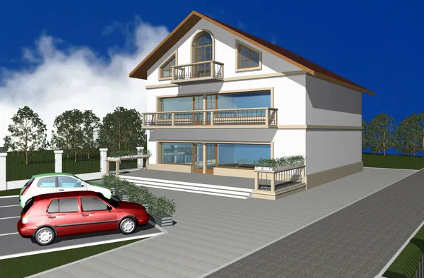 stock image 3D render of modern house