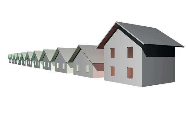 3D render av moderna hus — Stockfoto