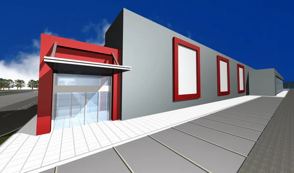 3D-Darstellung eines modernen Geschäftszentrums — Stockfoto