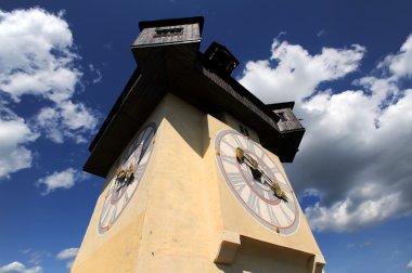 Old clock tower in Graz clipart