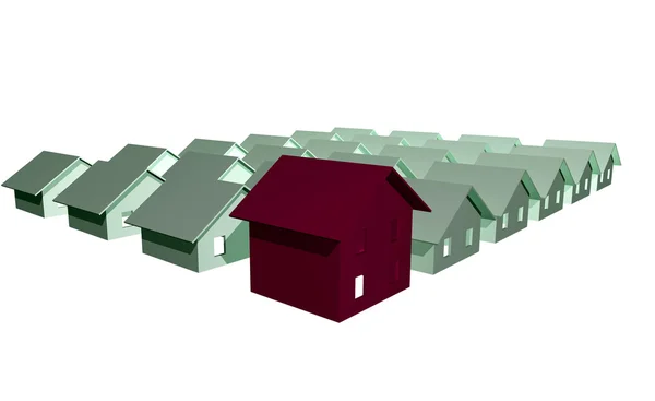 Renderização 3D de casas modernas — Fotografia de Stock