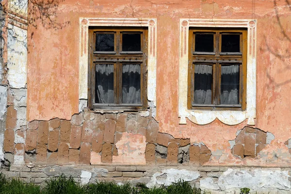 Närbild av gammal husvägg — Stockfoto