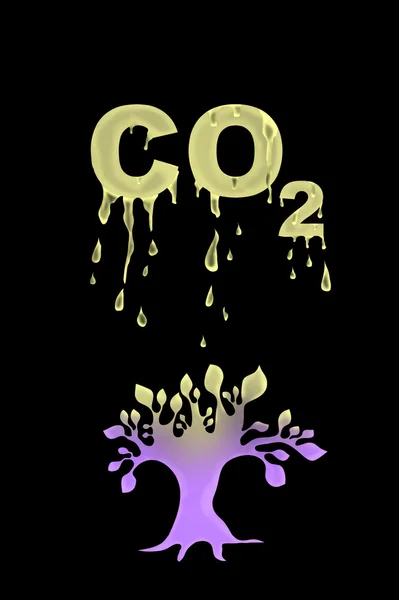 Resumen ilustración de CO2 — Foto de Stock