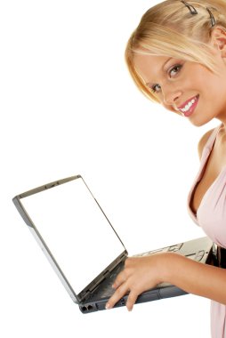 Female holding notebook clipart