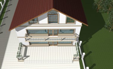 Modern evin 3D görüntüsü