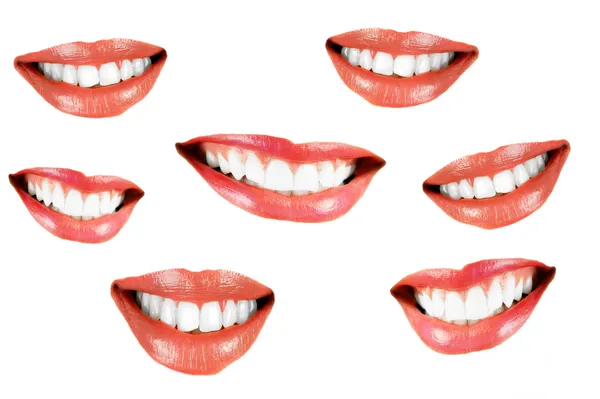 Verschillende smilling vrouwen mond — Stockfoto