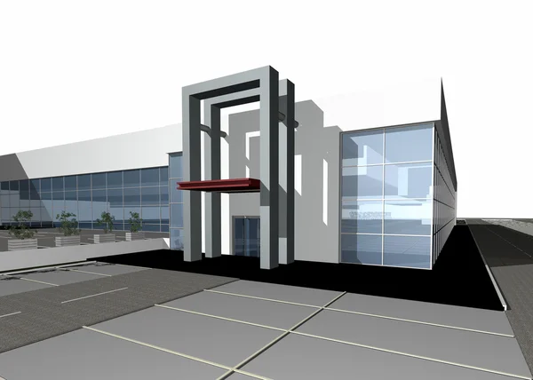 3d renderização de um edifício moderno — Fotografia de Stock